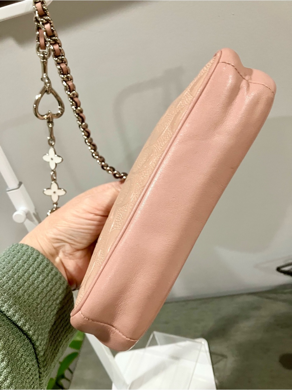 Coach Nolita in Signature Embossed Patent Leather in a pink/blush shade - Picture 6 of 11